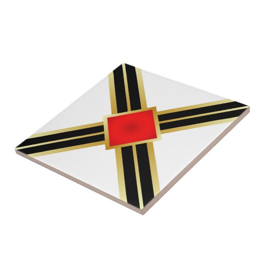 Rood Goud Zwart Kruis Kruis Tegeltje (Zijkant)