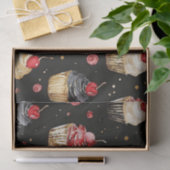 Rood Goud Zwart Roze Cupcakes Cherry Verjaardag Tissuepapier (Geschenk)