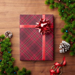  rood goud zwart vleid diagonaal patroon cadeaupapier