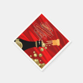Rood Goud Zwarte Champagne Elegante Verjaardag Servet (Hoek)