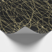 Rood Goud Zwarte Lippen Kussen Bruidsfeest Cadeaupapier (Hoek)