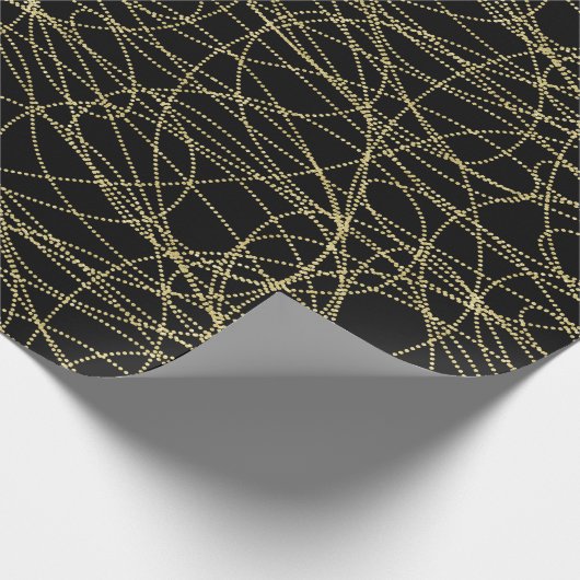 Rood Goud Zwarte Lippen Kussen Bruidsfeest Cadeaupapier (Hoek)