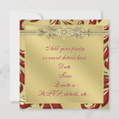 Rood Goudblad Rood Goud Bedrijfs Kerstfeest Partij Kaart (Achterkant)