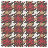  rood goudbruin houndstooth plaid patroon stof (Close Up)