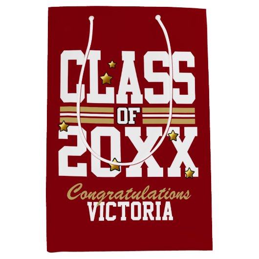 Rood|Goudcursusjaar Medium Cadeauzakje (Voorkant)