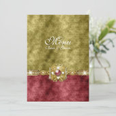 Rood gouddamptasje menu (Staand voorkant)