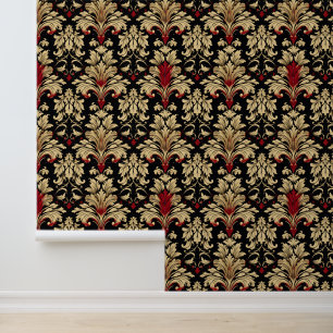 Rood gouden Abstract patroon Behang