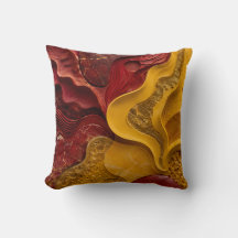 Rood Gouden Abstracte Krachtige Vuur Kunst Cadeau