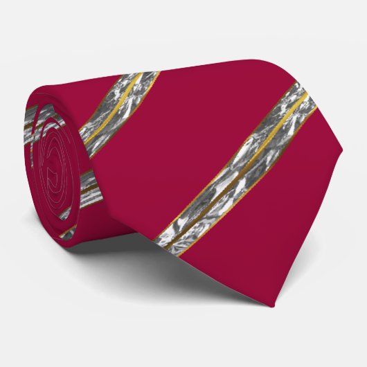 Rood-Gouden Bar Stropdas (Opgerold)