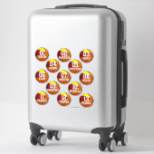 rood gouden basketbalteamkleuren 13 fleslabels sticker (Koffer)