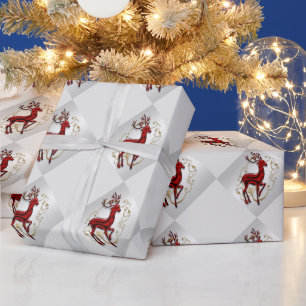 Rood gouden bloemen zilveren fauxpatroon van het cadeaupapier