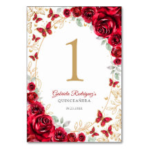 Rood Gouden Bloemige Quinceanera
