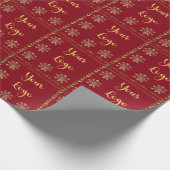 Rood Gouden Chic Sneeuwvlok Logo Detailhandels Ker Cadeaupapier (Hoek)
