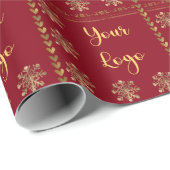 Rood Gouden Chic Sneeuwvlok Logo Detailhandels Ker Cadeaupapier (Rol Hoek)
