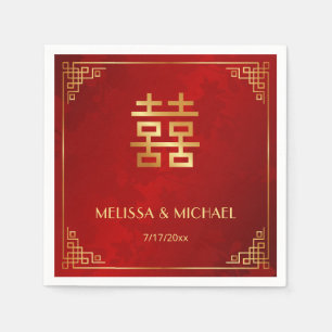 Rood Gouden Chinese Huwelijksgebruiken Servet