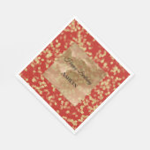Rood Gouden Confetti Abstract Verjaardag Servet (Hoek)