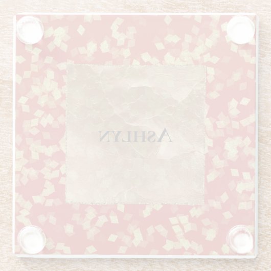 Rood Gouden Confetti Abstracte Verjaardag Glazen Onderzetter (Achterkant)