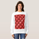 Rood Gouden Diamant Tufted Custom Text Sweatshirt (Voorkant volledig)