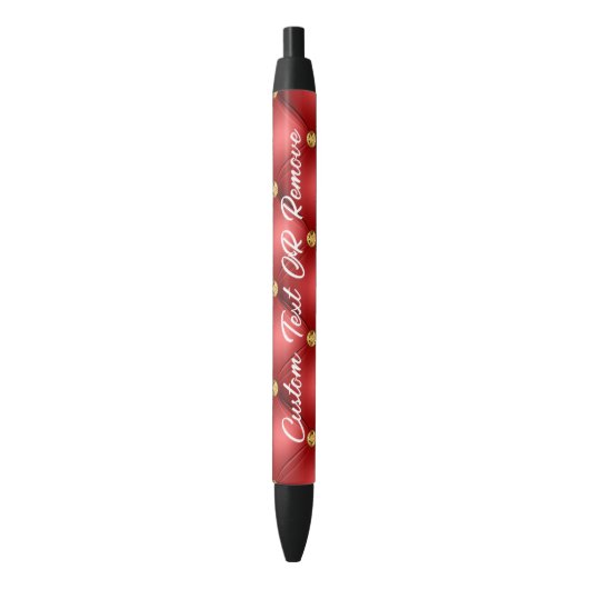 Rood Gouden Diamant Tufted Pen met Aangepaste Teks (Voorkant Verticaal)