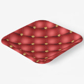 Rood Gouden Diamanten Tufted Papier Borden Papieren Bordje (Gebogen)