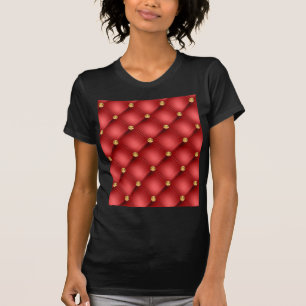 Rood Gouden Edelsteen Tufted T-Shirt