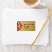 rood gouden elegant retouradreslabel etiket (Insitu)