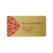 rood gouden elegant retouradreslabel