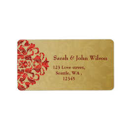 rood gouden elegant retouradreslabel etiket