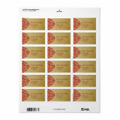 rood gouden elegant retouradreslabel etiket (Full Sheet)