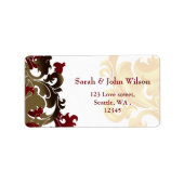 rood gouden elegant retouradreslabel etiket (Voorkant)