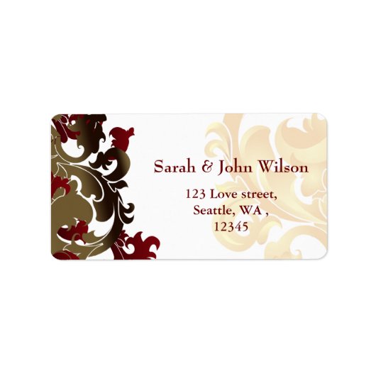 rood gouden elegantie retouradreslabel etiket (Voorkant)