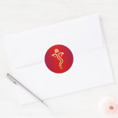 Rood Gouden Festieve Ganesh/ Indiase God Ronde Sticker (Envelop)