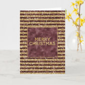 Rood Gouden Glitter Glans Strepen Kerstmis Kaart (Gele Bloem)