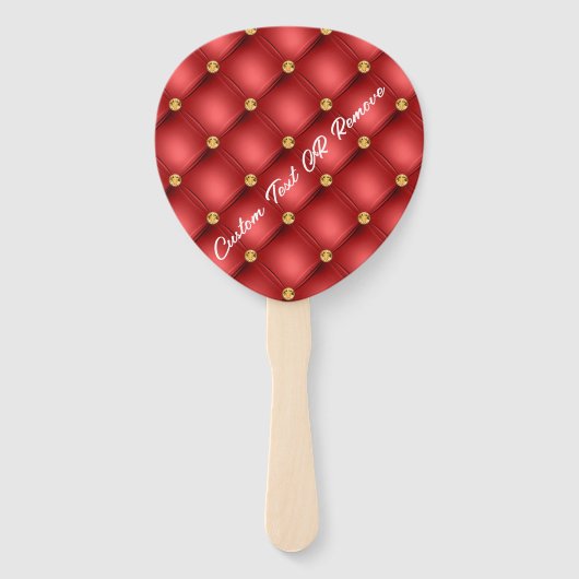 Rood Gouden Hand Fans met Aangepaste Tekst Handwaaier (Achterkant)