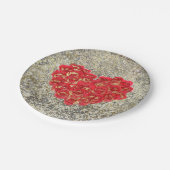 Rood & Gouden Hart Glam Valentijnsdag Feest Papieren Bordje (Gekanteld)