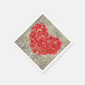 Rood & Gouden Hart Glam Valentijnsdag Feest Servet (Hoek)