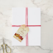 Rood, gouden herfstbladeren Bruiloft Dank u Cadeau Cadeaulabel (Met Touw)