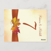 Rood & gouden herfstbladeren Tafelnummerkaart Briefkaart (Achterkant)