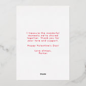 Rood Gouden Hipster Monogram Gelukkige Valentijnsd Folie Feestdagenkaart (Achterkant)