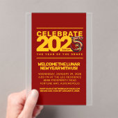 Rood Gouden Jaar van de Slang 2025 Acryl Uitnodigingen (Insitu (Draagbaar))