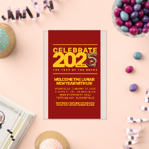 Rood Gouden Jaar van de Slang 2025 Acryl Uitnodigingen