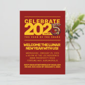 Rood Gouden Jaar van de Slang 2025 Kaart (Staand voorkant)