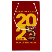 Rood Gouden Jaar van de Slang 2025 Klein Cadeauzakje (Achterkant)
