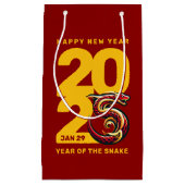 Rood Gouden Jaar van de Slang 2025 Klein Cadeauzakje (Voorkant)