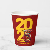 Rood Gouden Jaar van de Slang 2025 Papieren Bekers (Voorkant)