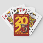 Rood Gouden Jaar van de Slang 2025 Pokerkaarten (Achterkant)