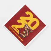 Rood Gouden Jaar van de Slang 2025 Servet (Hoek)