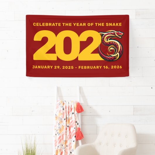 Rood Gouden Jaar van de Slang 2025 Spandoek (Insitu)