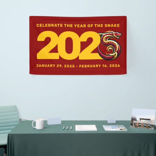 Rood Gouden Jaar van de Slang 2025 Spandoek (Beurs)
