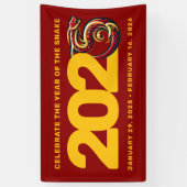 Rood Gouden Jaar van de Slang 2025 Spandoek (Verticaal)
